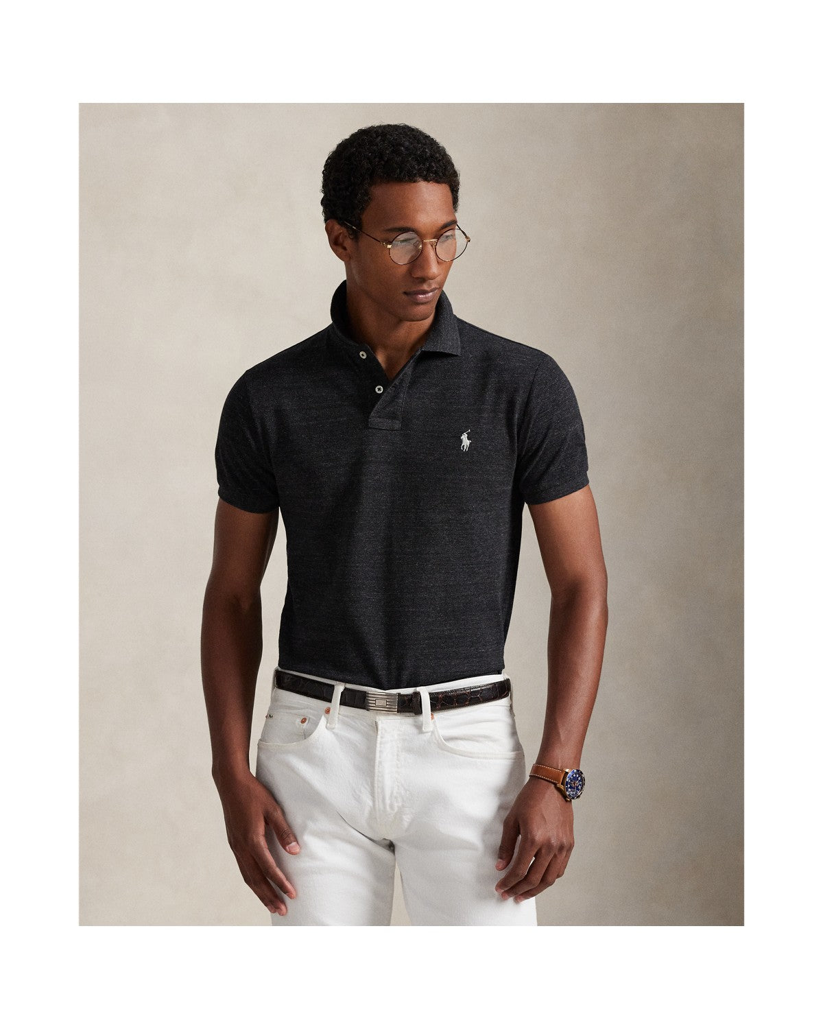 Slim Fit Mesh Polo Shirt