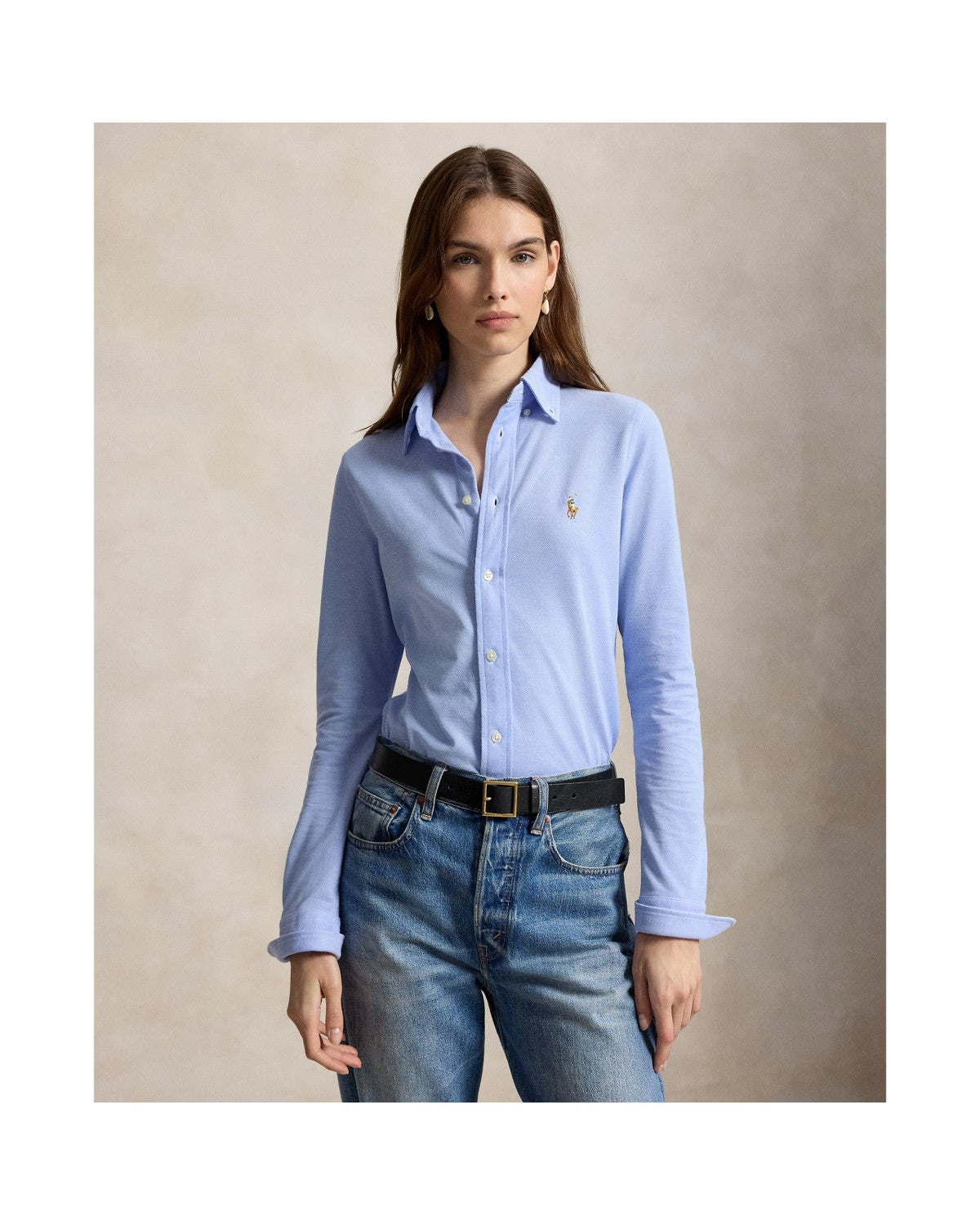 Slim Fit Knit Cotton Oxford Shirt