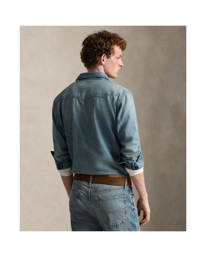 Slub Denim Western Shirt