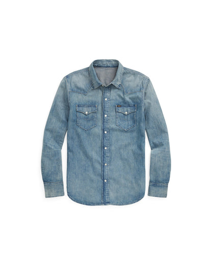 Slub Denim Western Shirt