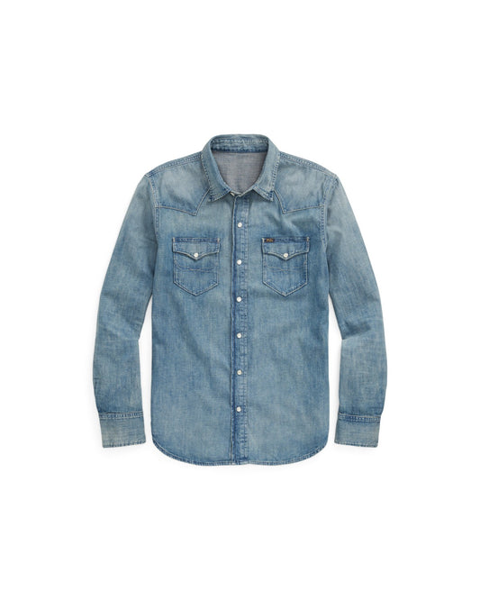 Slub Denim Western Shirt