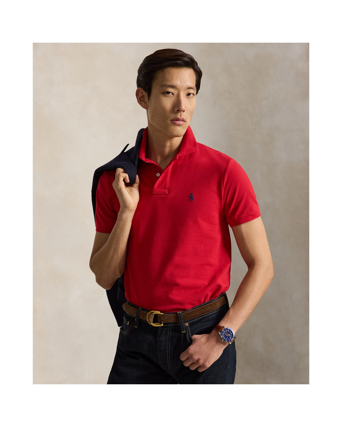 Slim Fit Mesh Polo Shirt