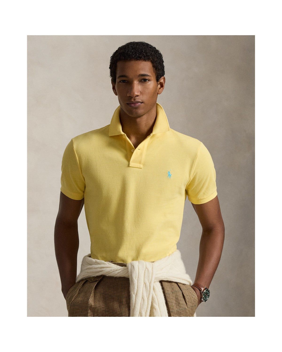 Slim Fit Mesh Polo Shirt