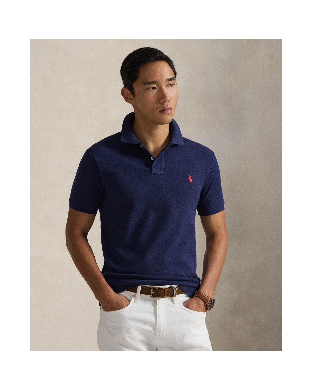 Slim Fit Mesh Polo Shirt
