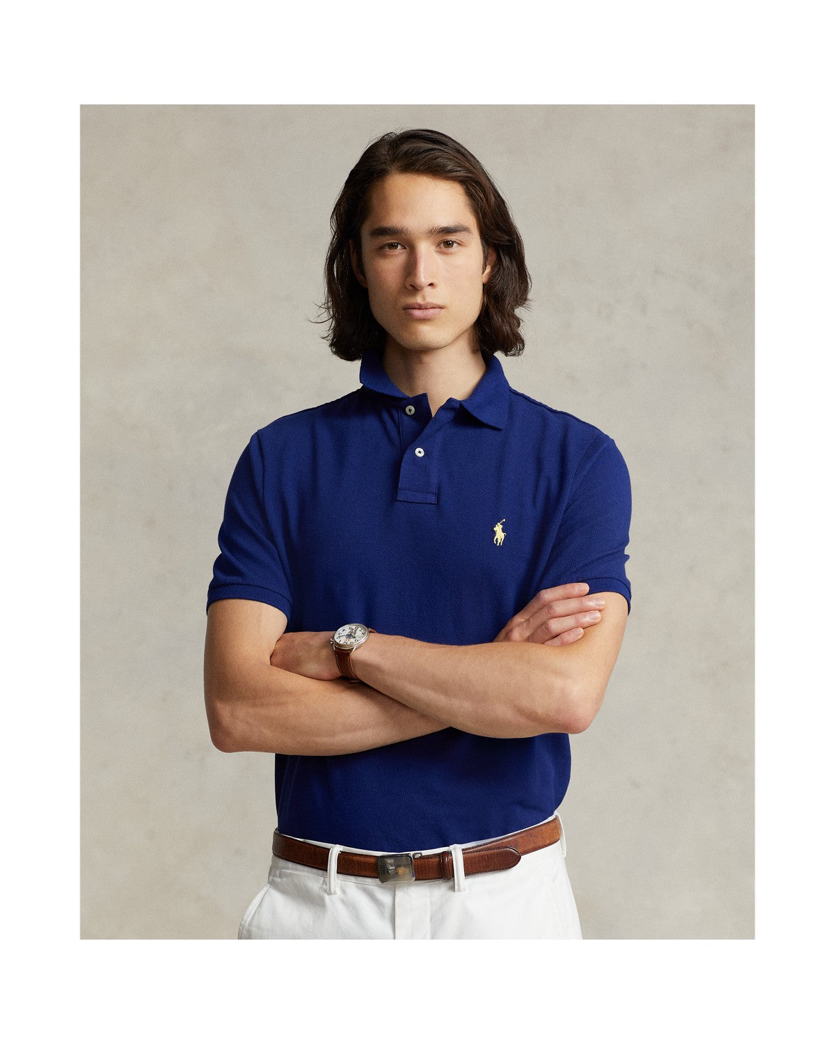 Slim Fit Mesh Polo Shirt