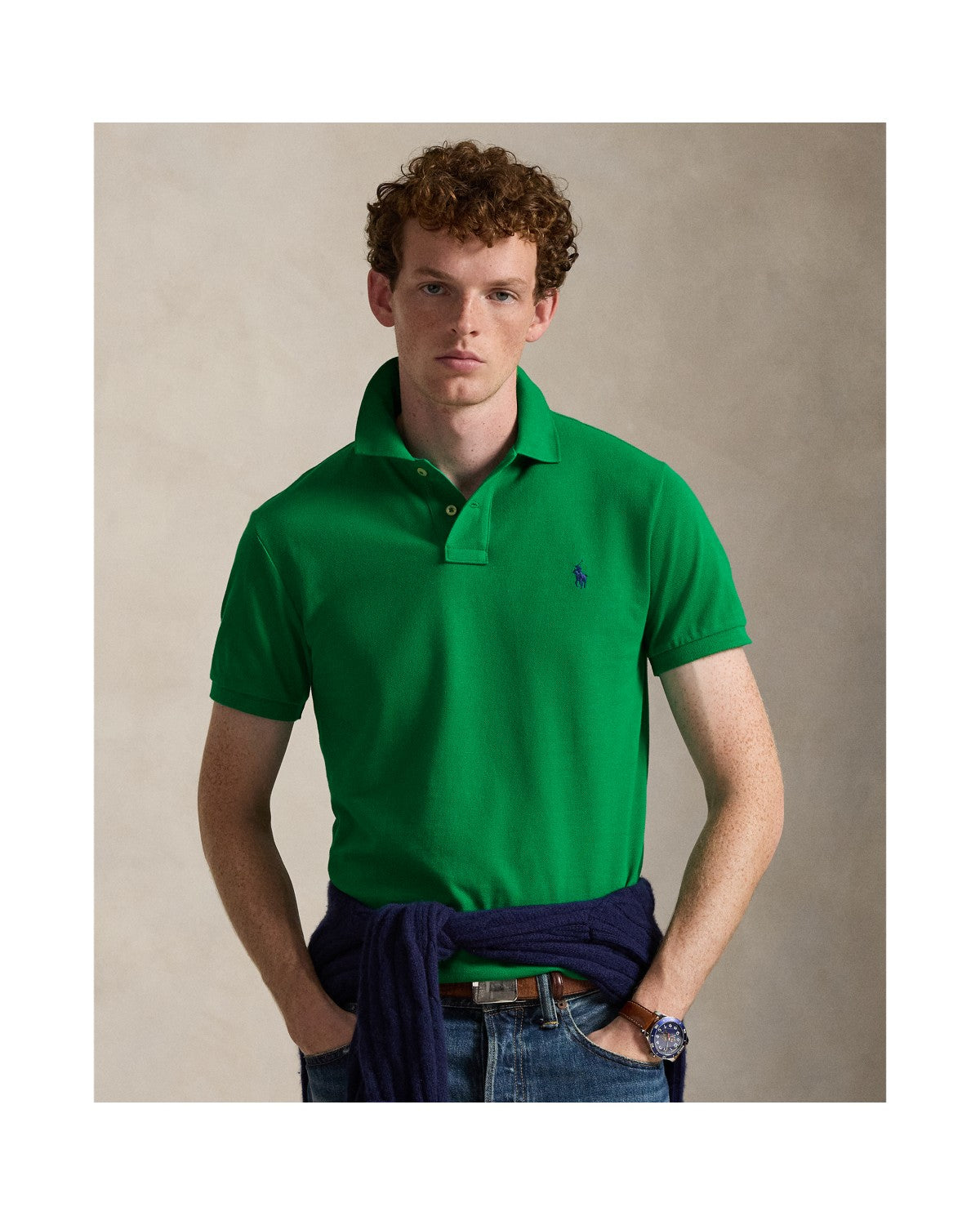 Slim Fit Mesh Polo Shirt