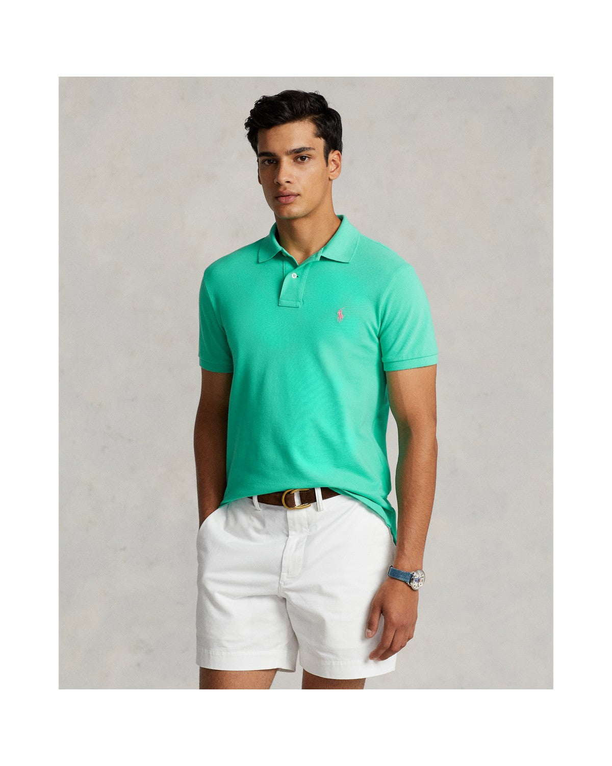 Slim Fit Mesh Polo Shirt