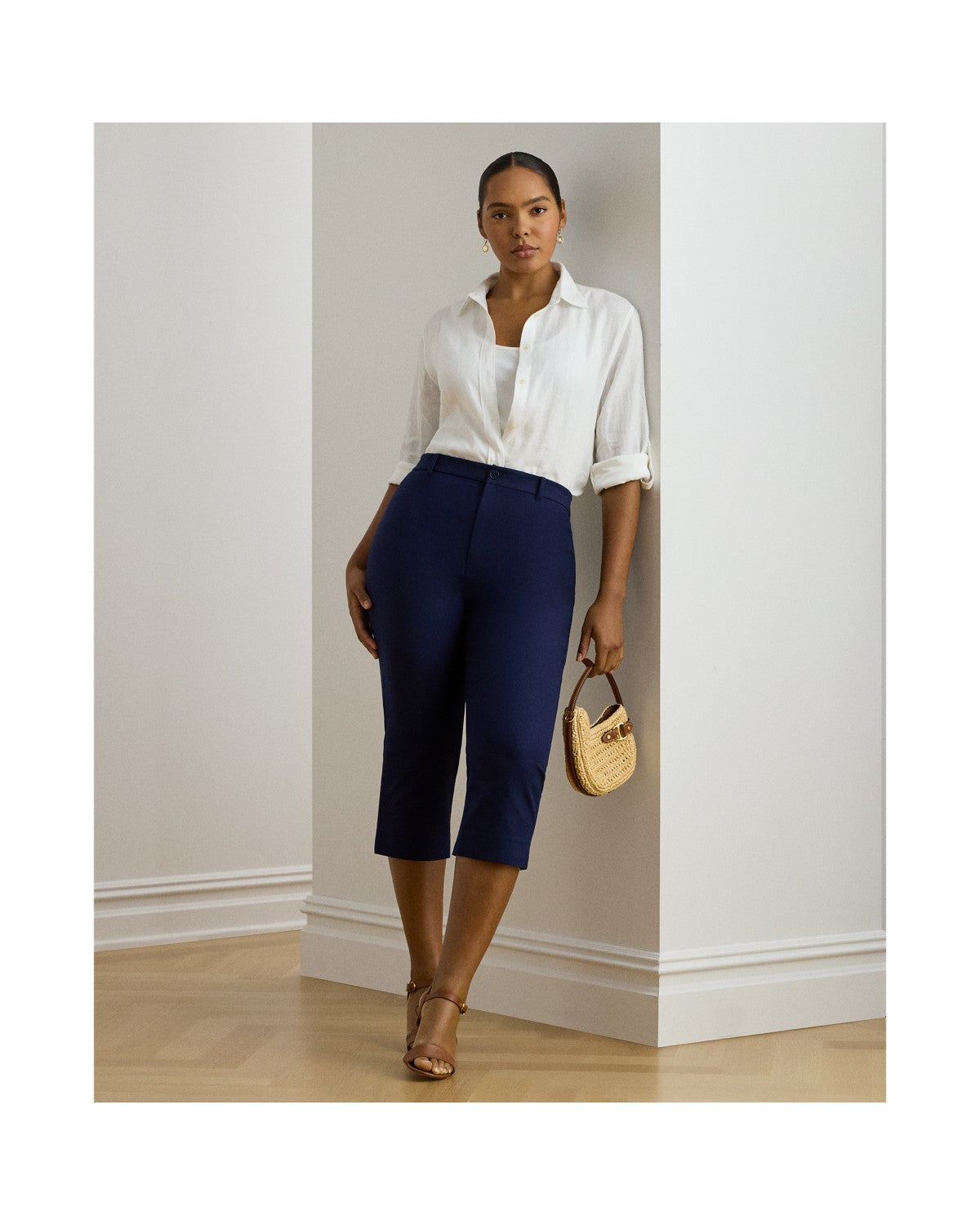 Relaxed Fit Linen Roll Tab-Sleeve Shirt