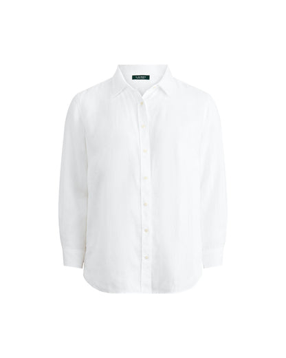 Relaxed Fit Linen Roll Tab-Sleeve Shirt