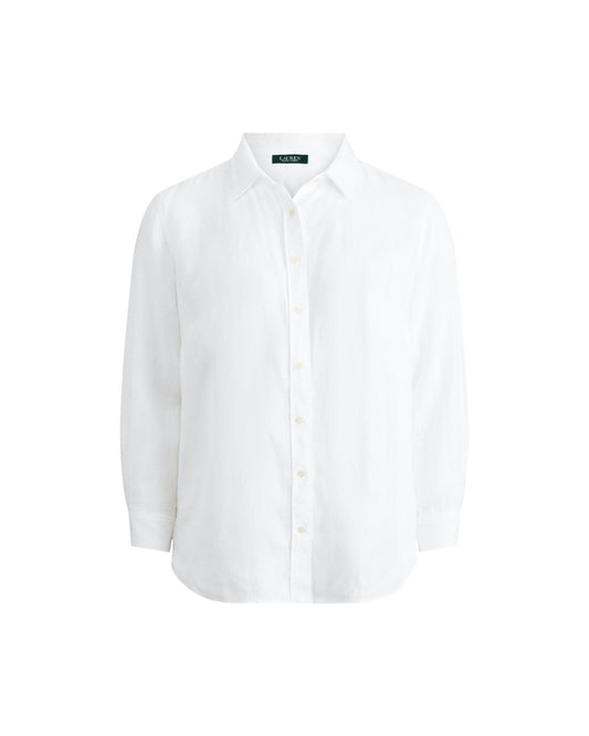 Relaxed Fit Linen Roll Tab-Sleeve Shirt