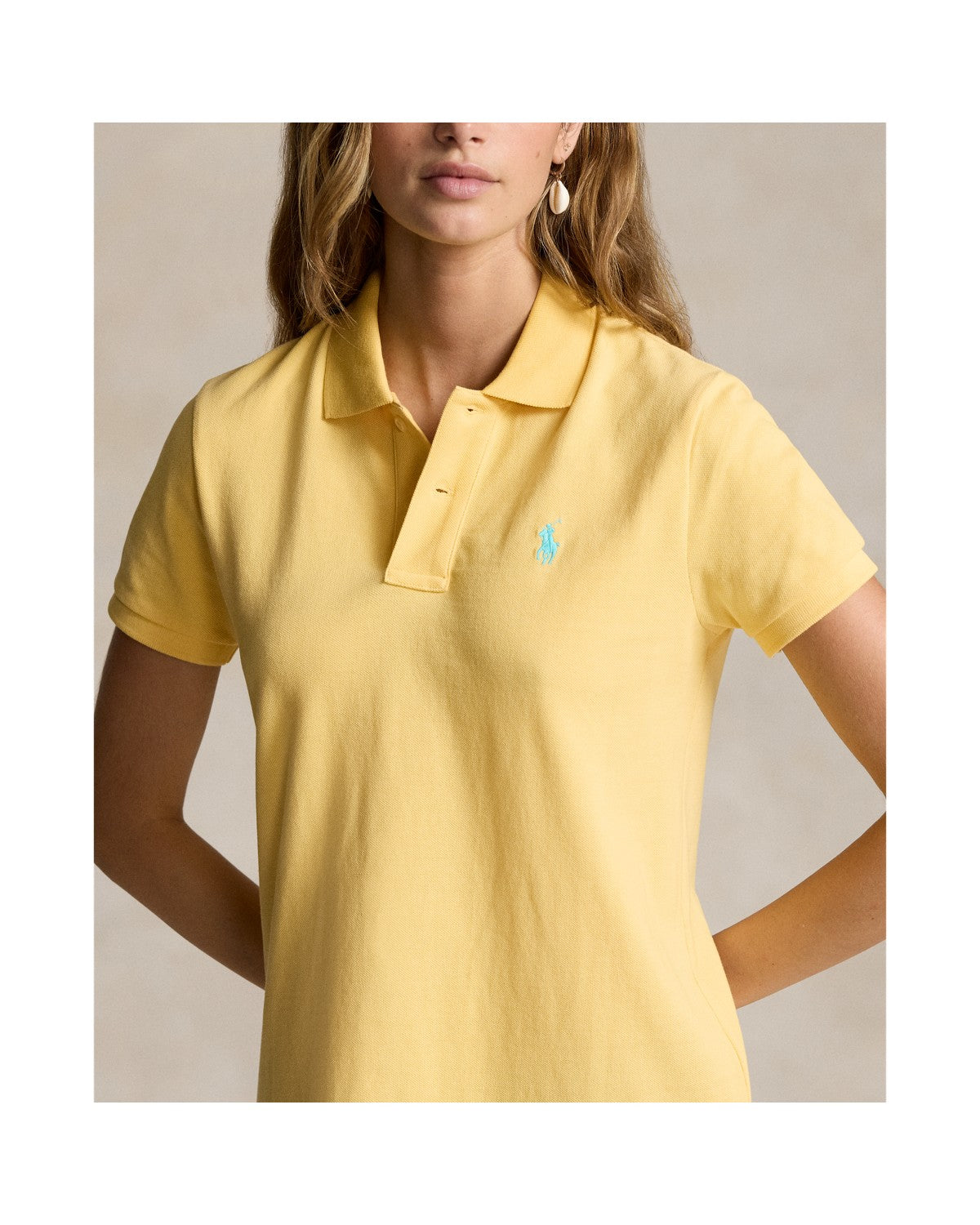 Cotton Mesh Polo Dress