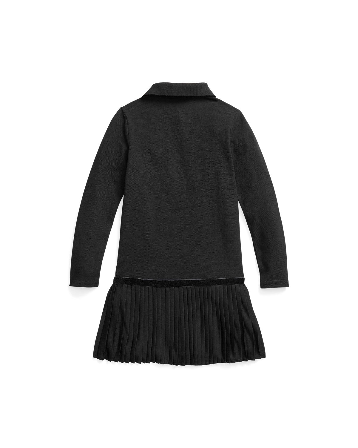 Pleated Stretch Mesh Polo Dress