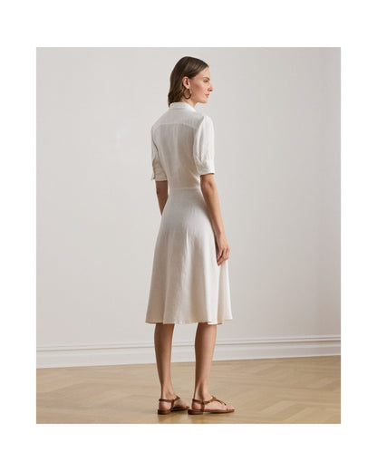 Tie-Front Linen Shirtdress