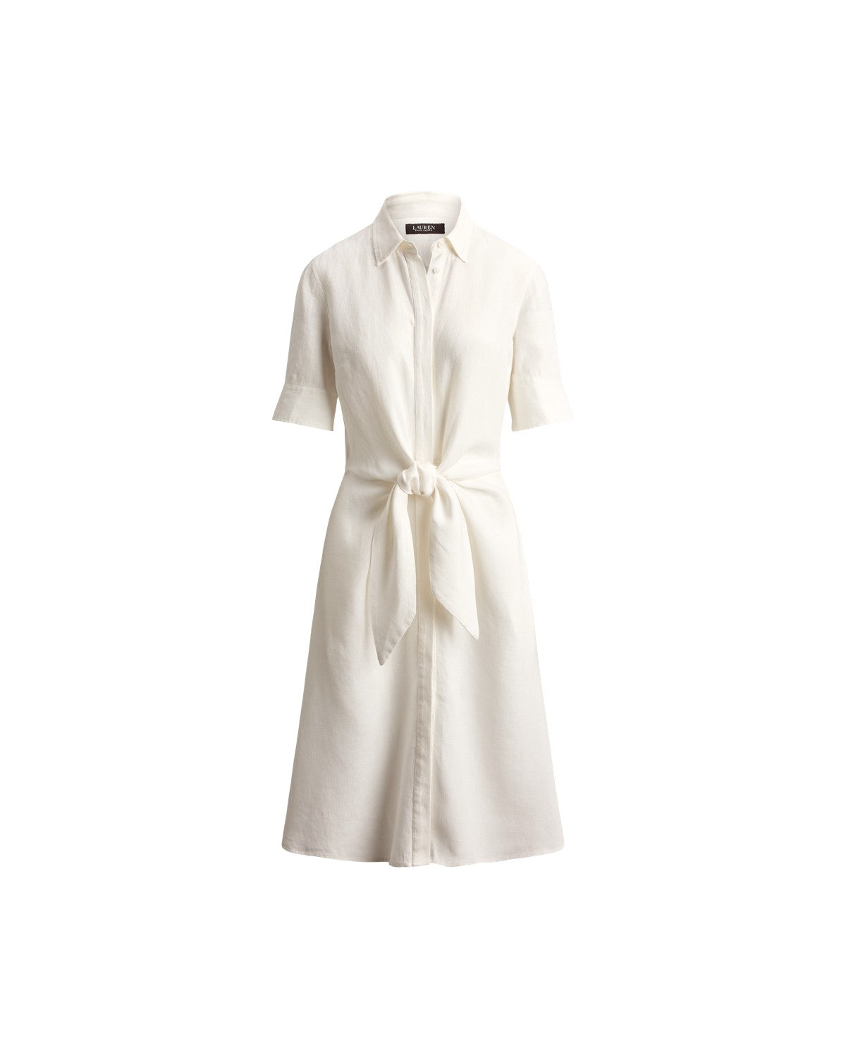 Tie-Front Linen Shirtdress