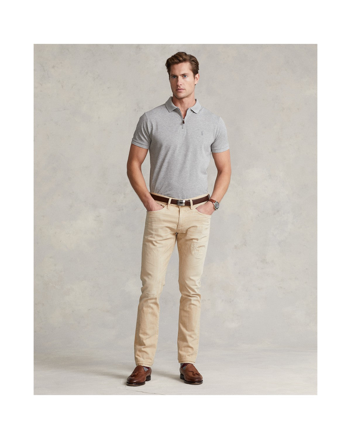 Custom Slim Fit Stretch Mesh Polo Shirt