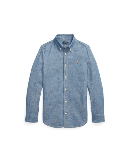 Indigo Cotton Chambray Shirt