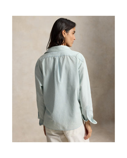 Cropped Boxy Chambray Shirt