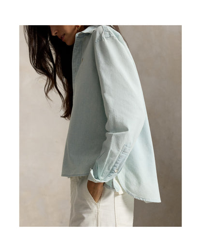 Cropped Boxy Chambray Shirt