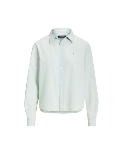 Cropped Boxy Chambray Shirt
