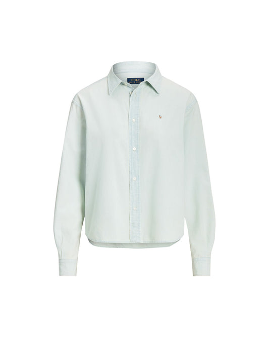 Cropped Boxy Chambray Shirt