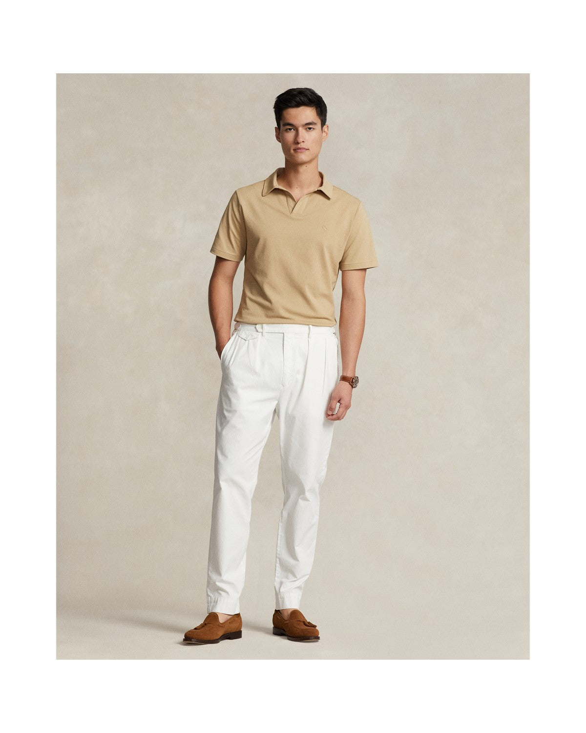 Classic Fit Stretch Mesh Polo Shirt