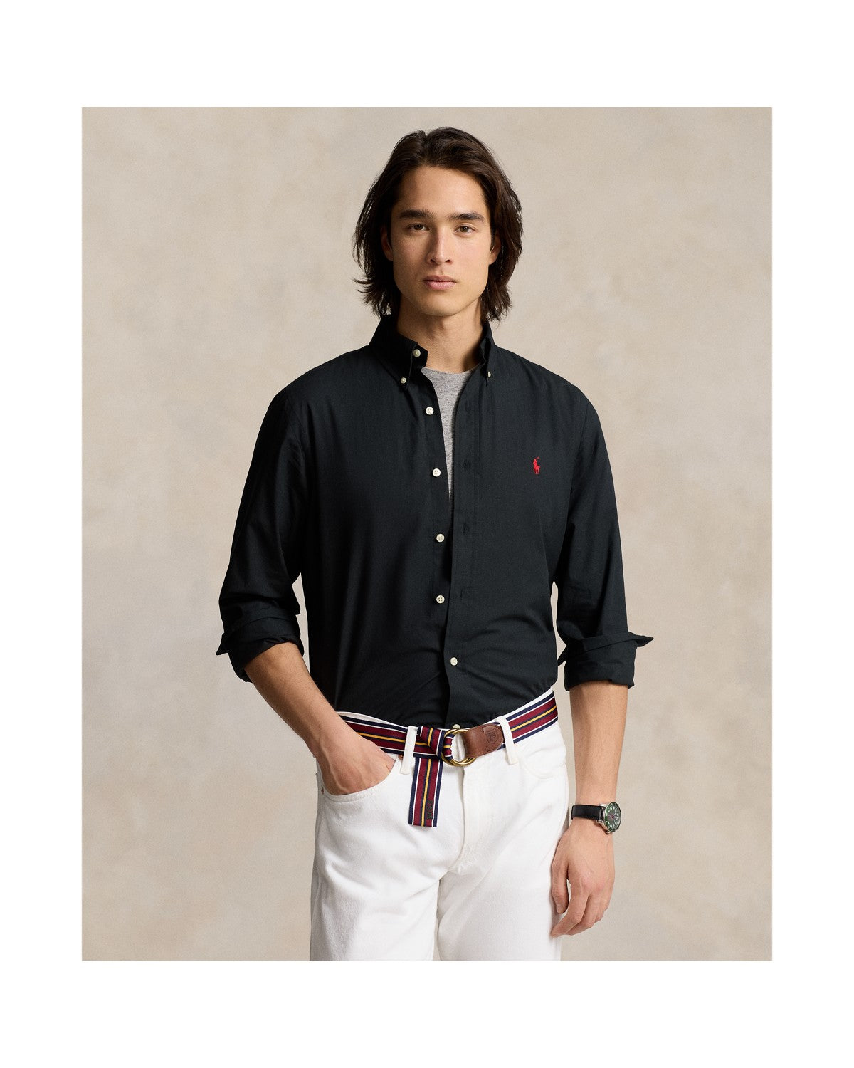 Custom Fit Stretch Poplin Shirt