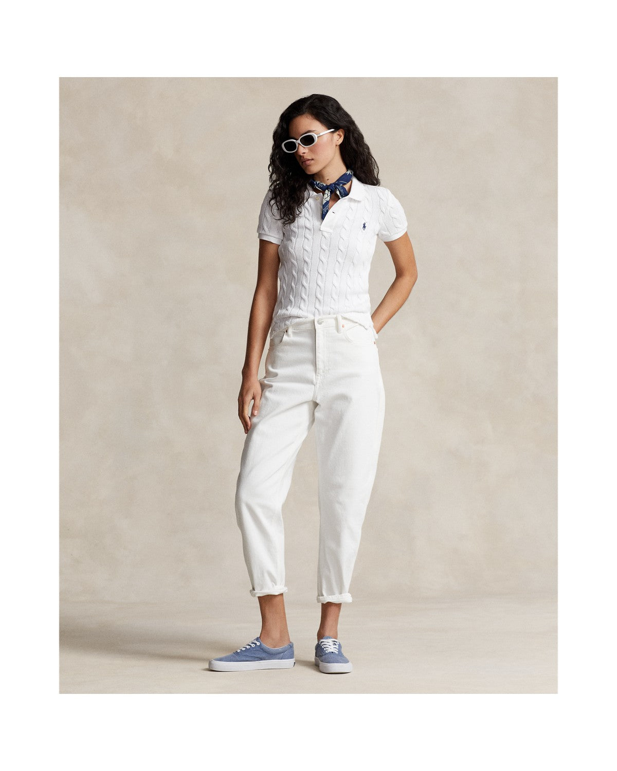 Cable-Knit Polo Shirt