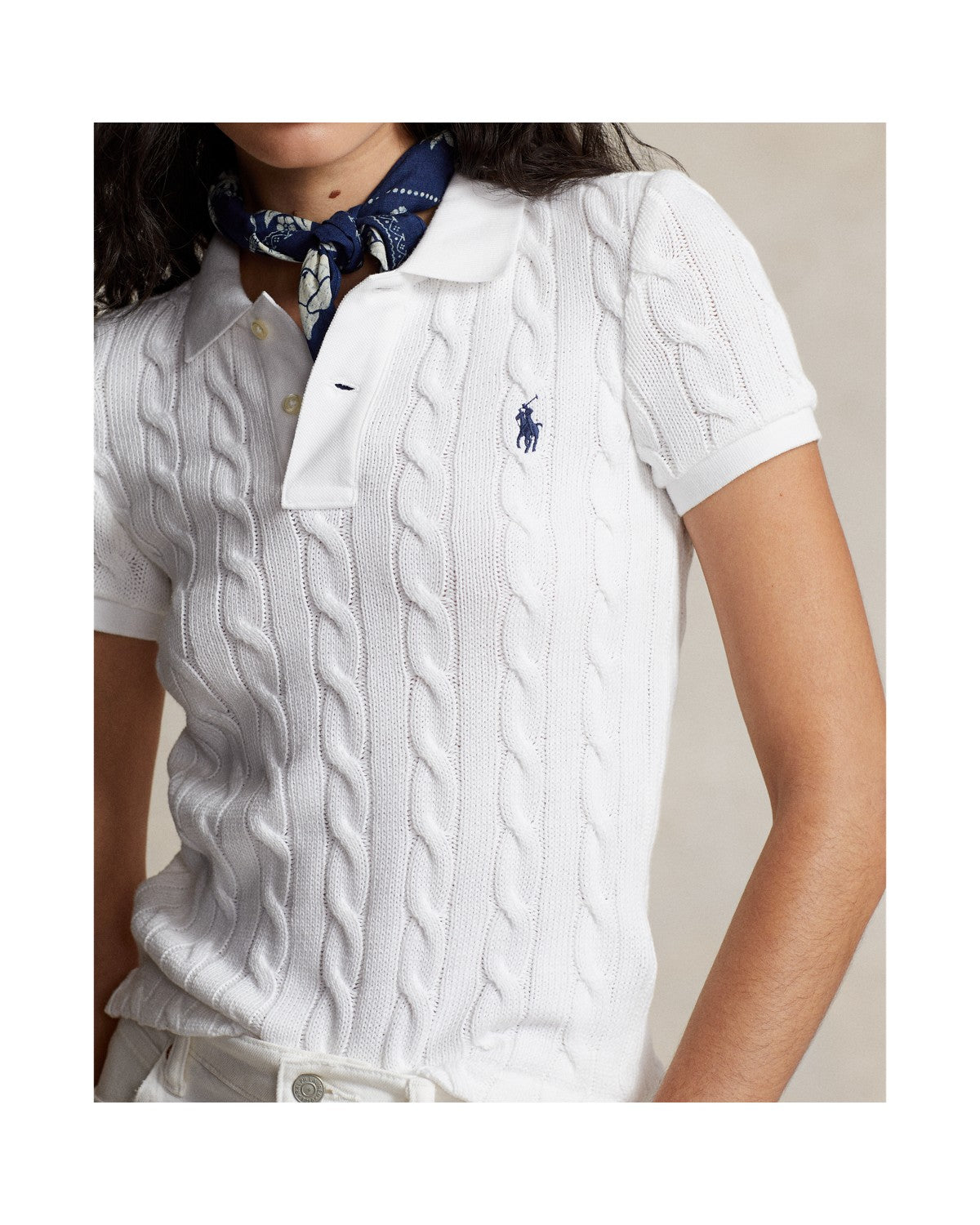 Cable-Knit Polo Shirt