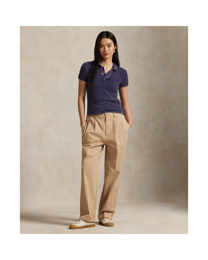 Cable-Knit Polo Shirt