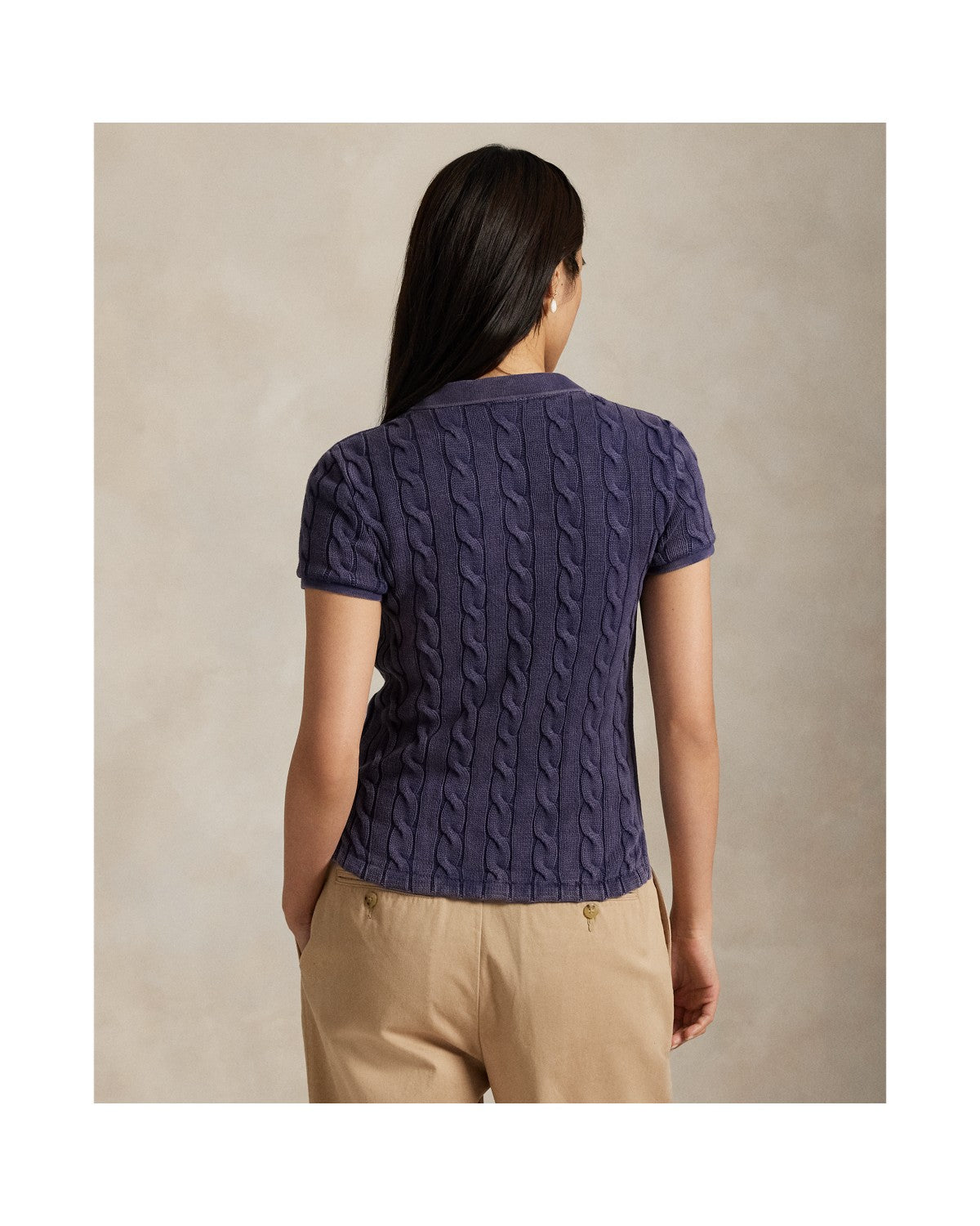 Cable-Knit Polo Shirt