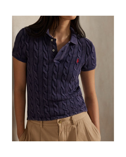 Cable-Knit Polo Shirt