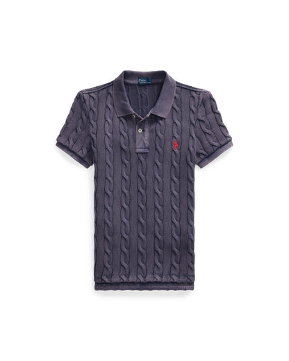 Cable-Knit Polo Shirt