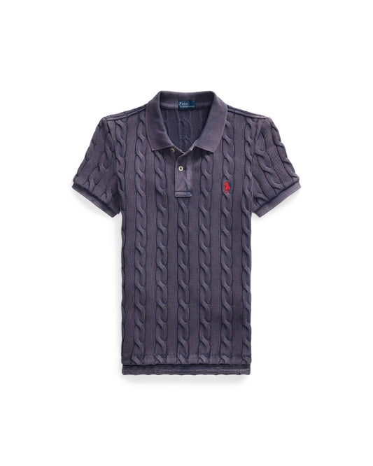 Cable-Knit Polo Shirt