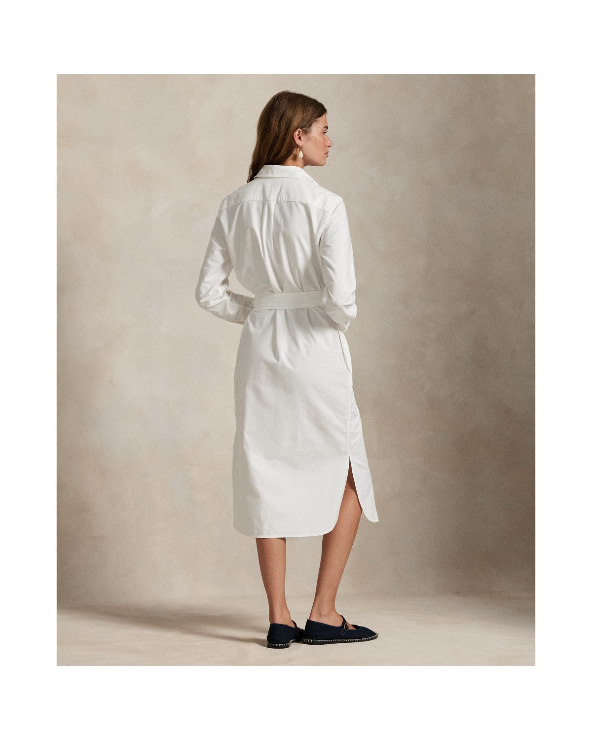 Belted Cotton Oxford Shirt Dress