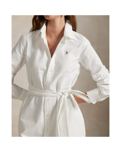 Belted Cotton Oxford Shirt Dress