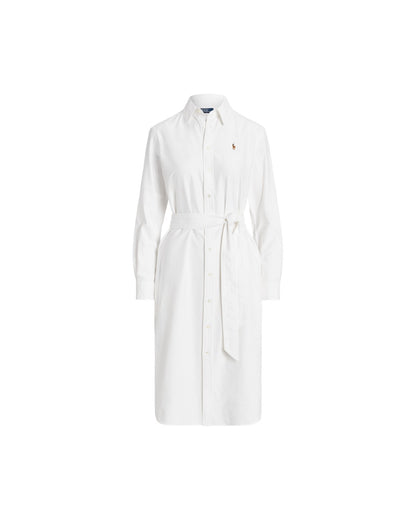 Belted Cotton Oxford Shirt Dress