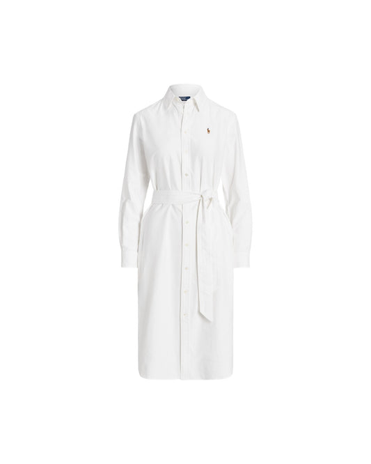 Belted Cotton Oxford Shirt Dress