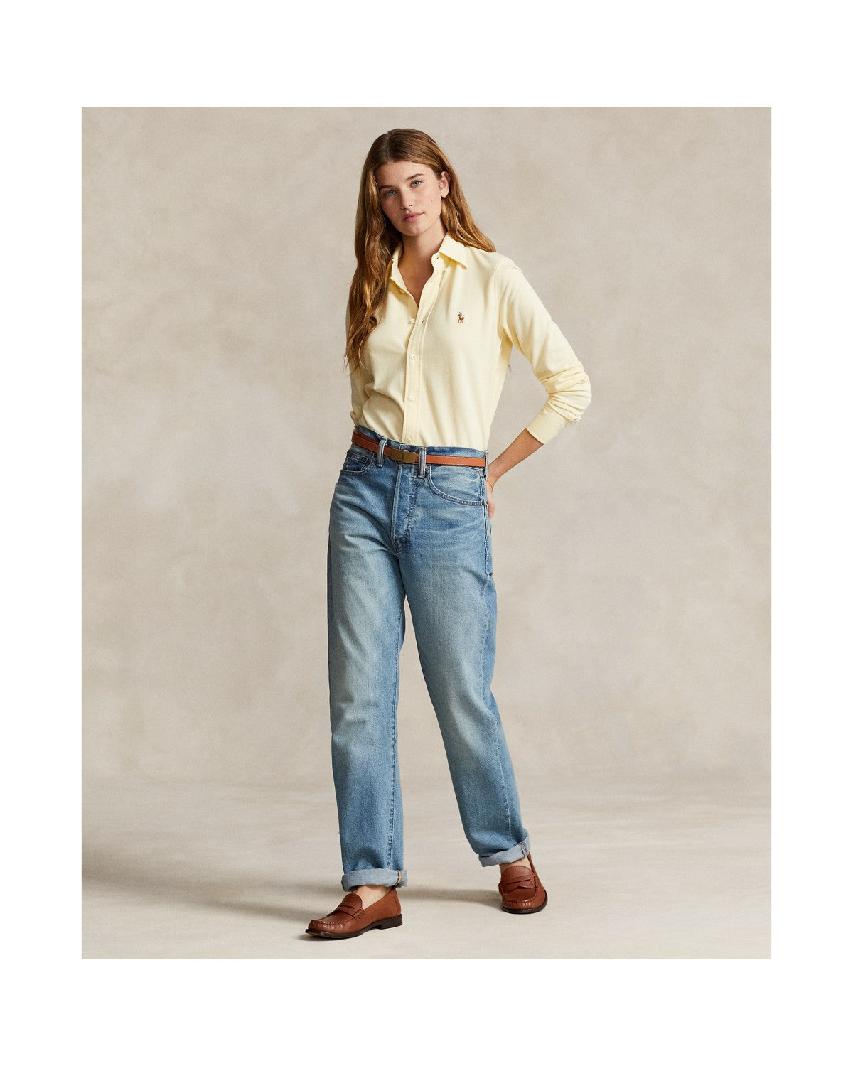 Slim Fit Knit Cotton Oxford Shirt