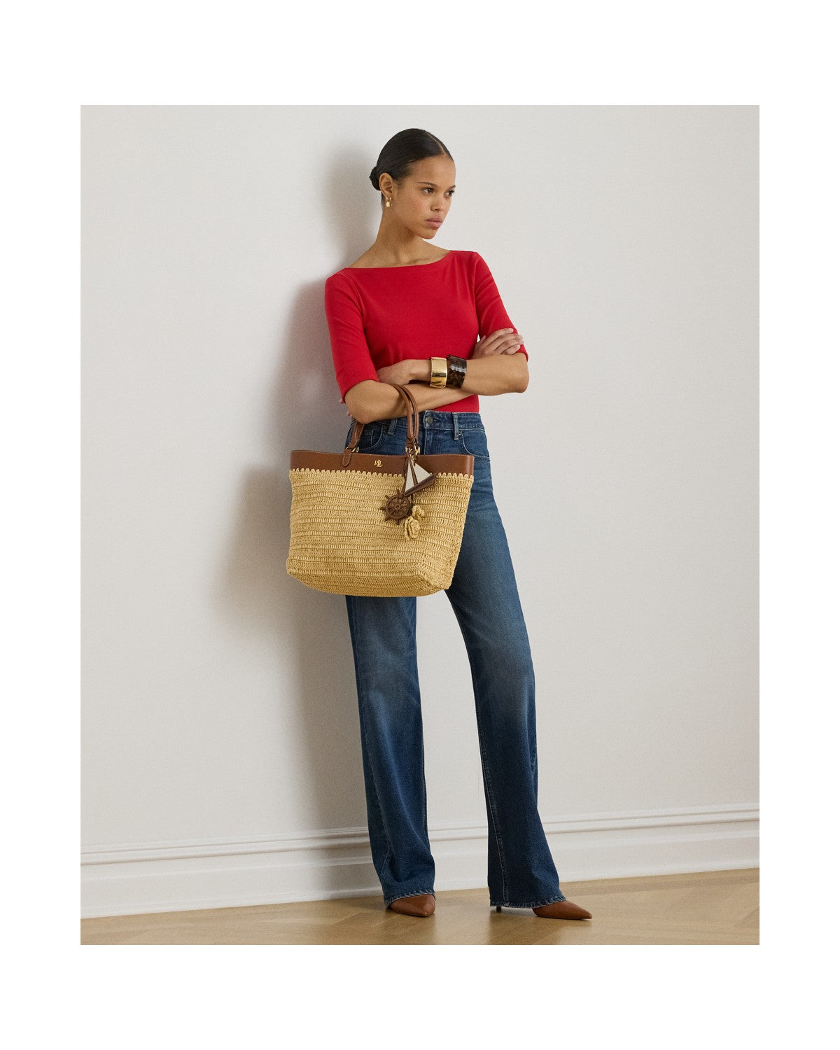 Stretch Cotton Boatneck T-Shirt