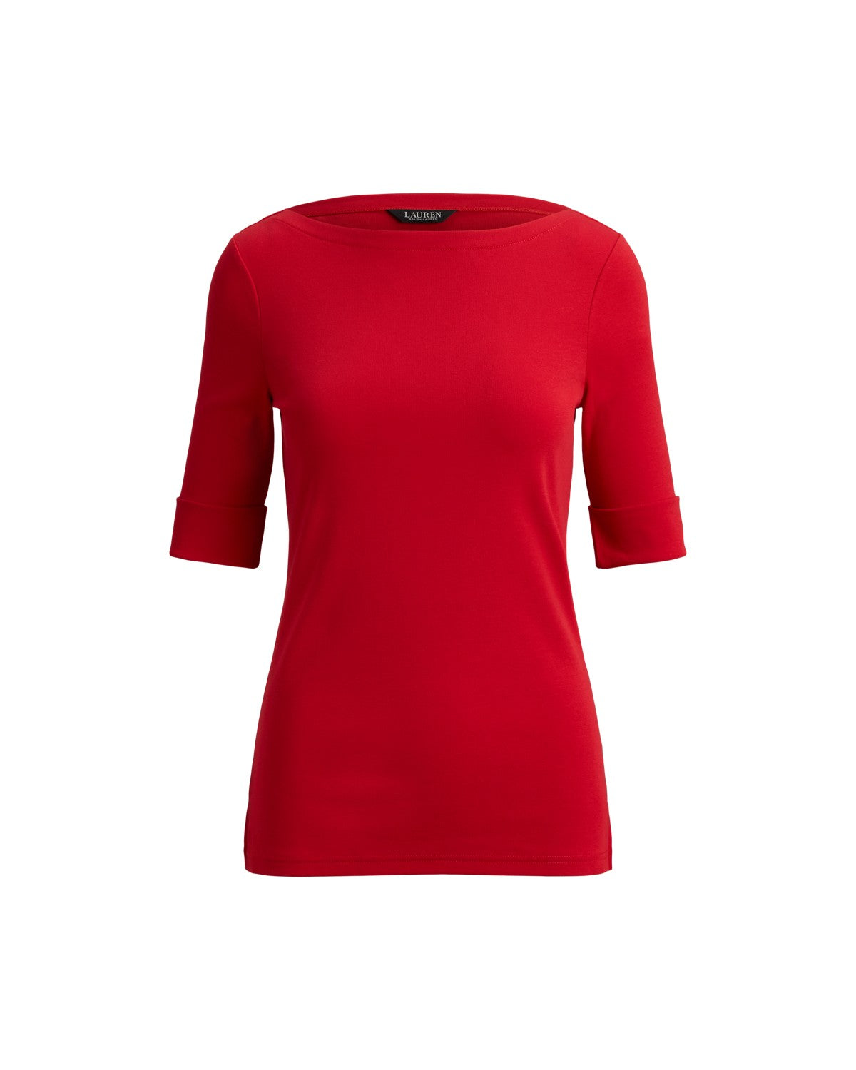 Stretch Cotton Boatneck T-Shirt
