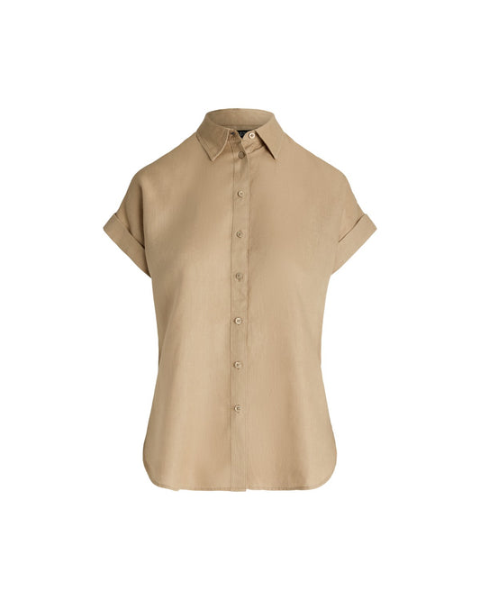 Relaxed Fit Linen Short-Sleeved Shirt