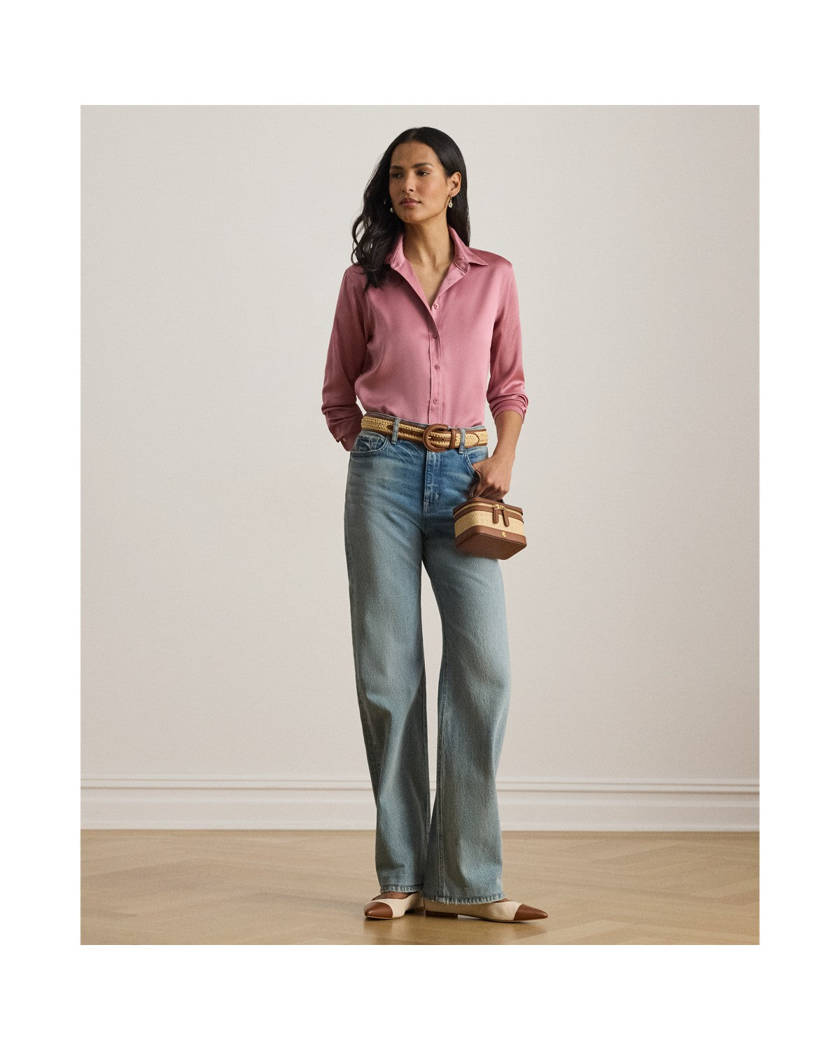 Classic Fit Satin Charmeuse Shirt