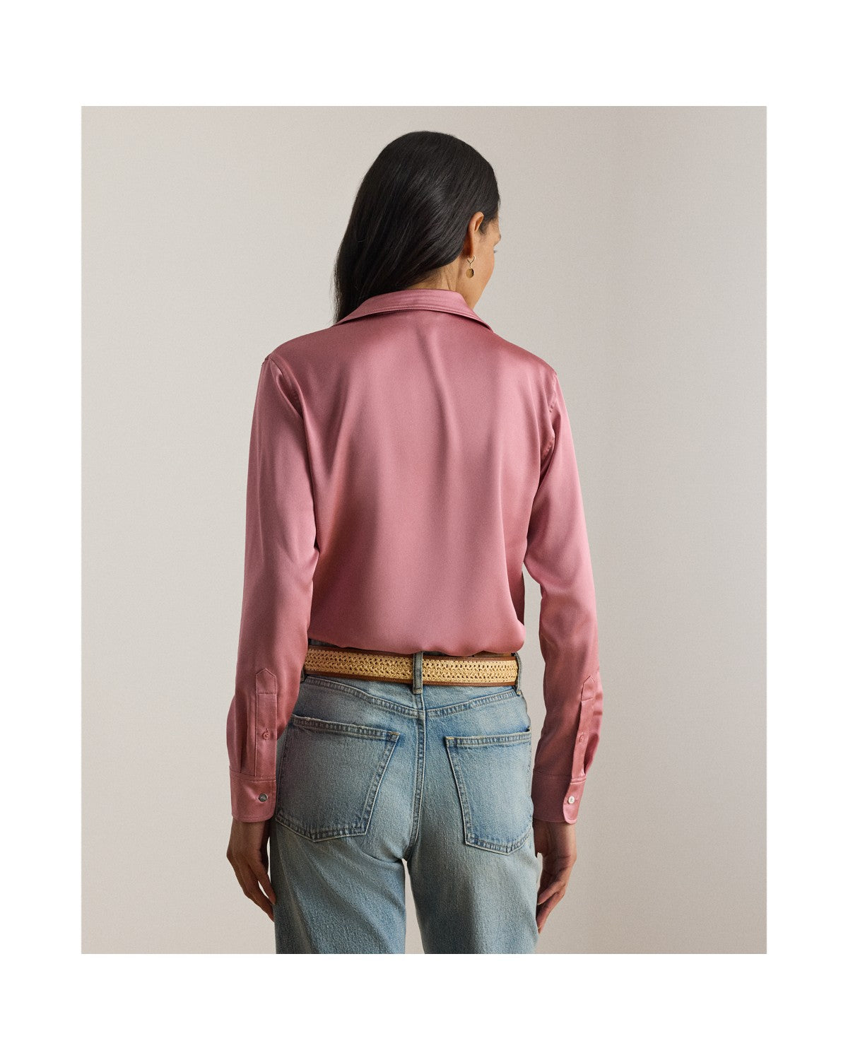 Classic Fit Satin Charmeuse Shirt