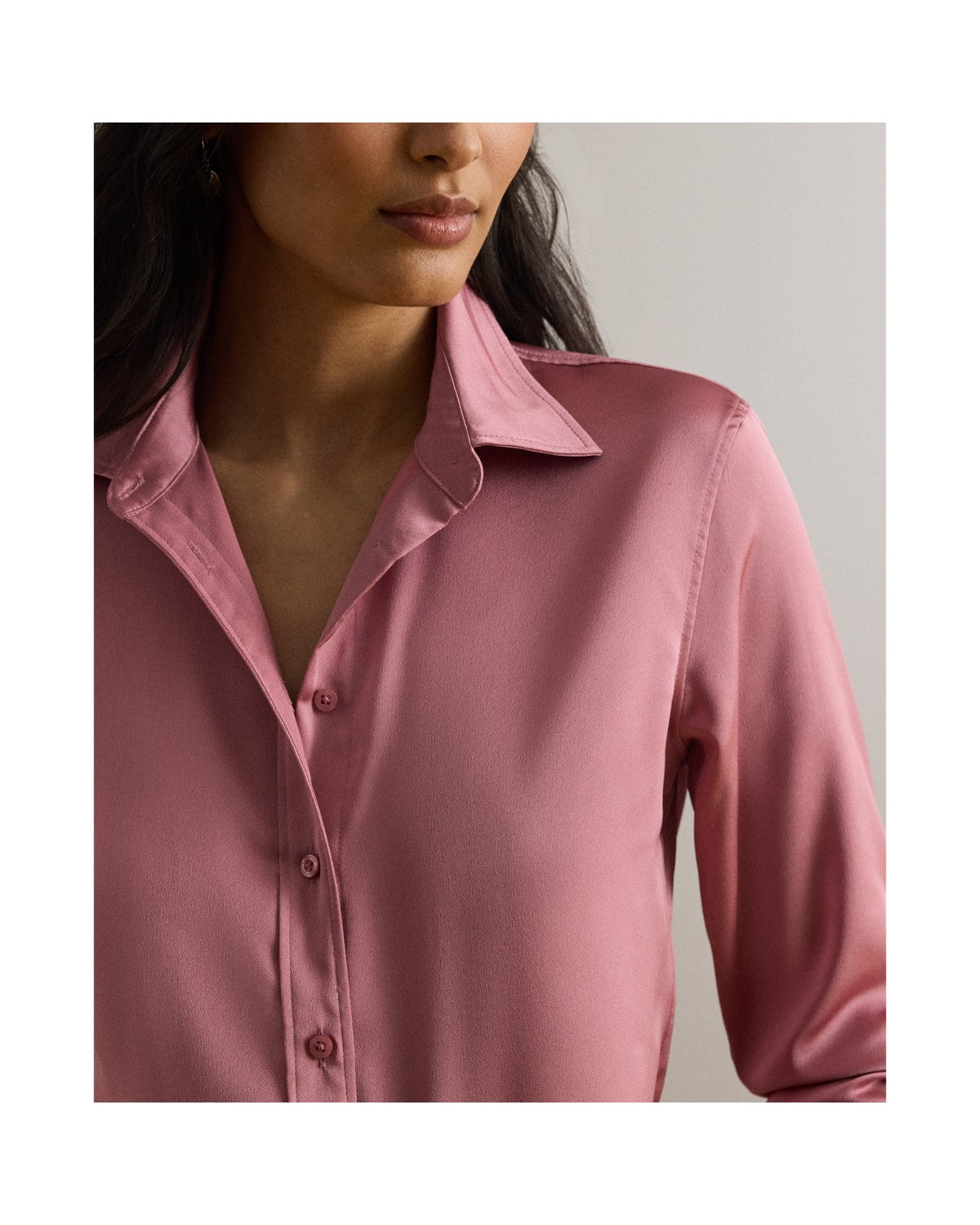 Classic Fit Satin Charmeuse Shirt