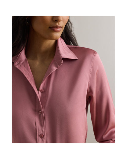 Classic Fit Satin Charmeuse Shirt