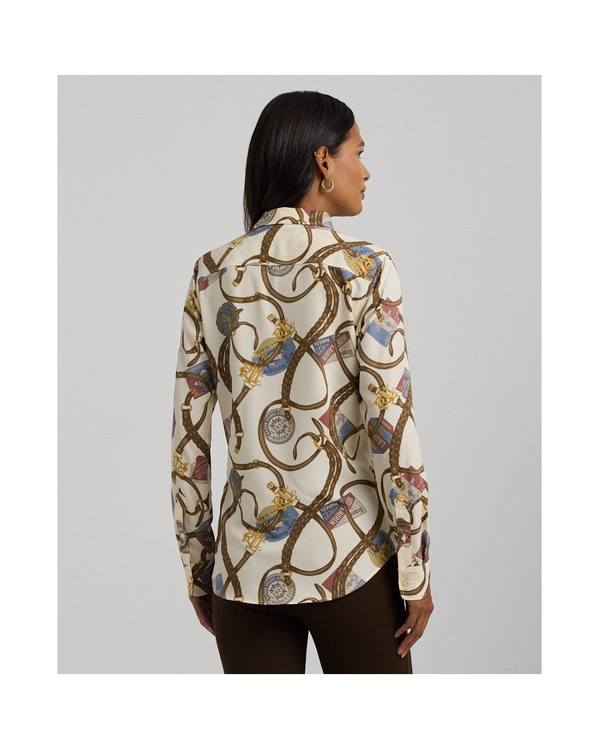 Classic Fit Belting-Print Crepe Shirt