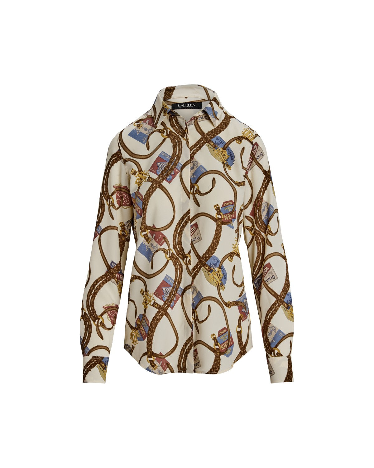 Classic Fit Belting-Print Crepe Shirt