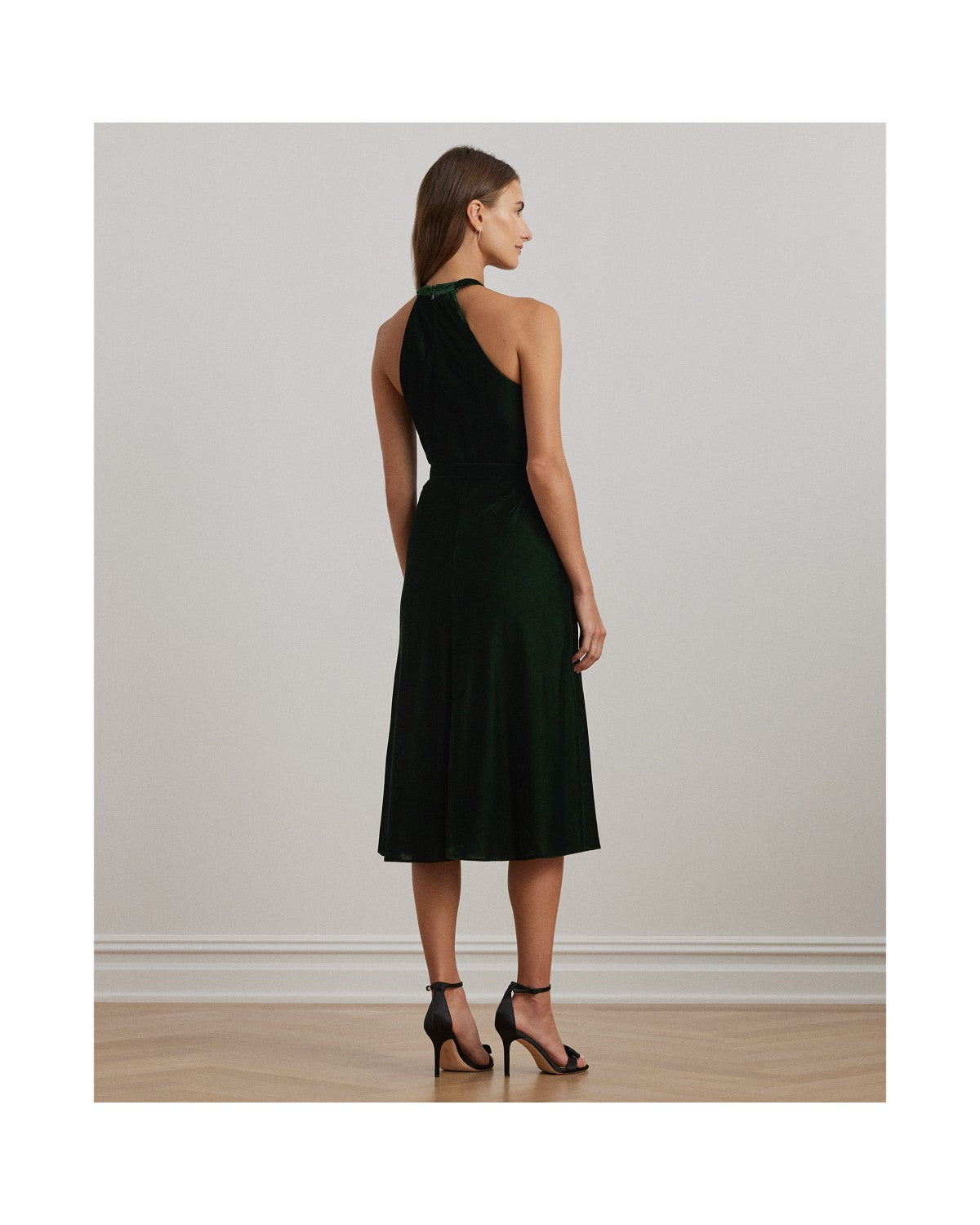 Belted Velvet Halter Dress