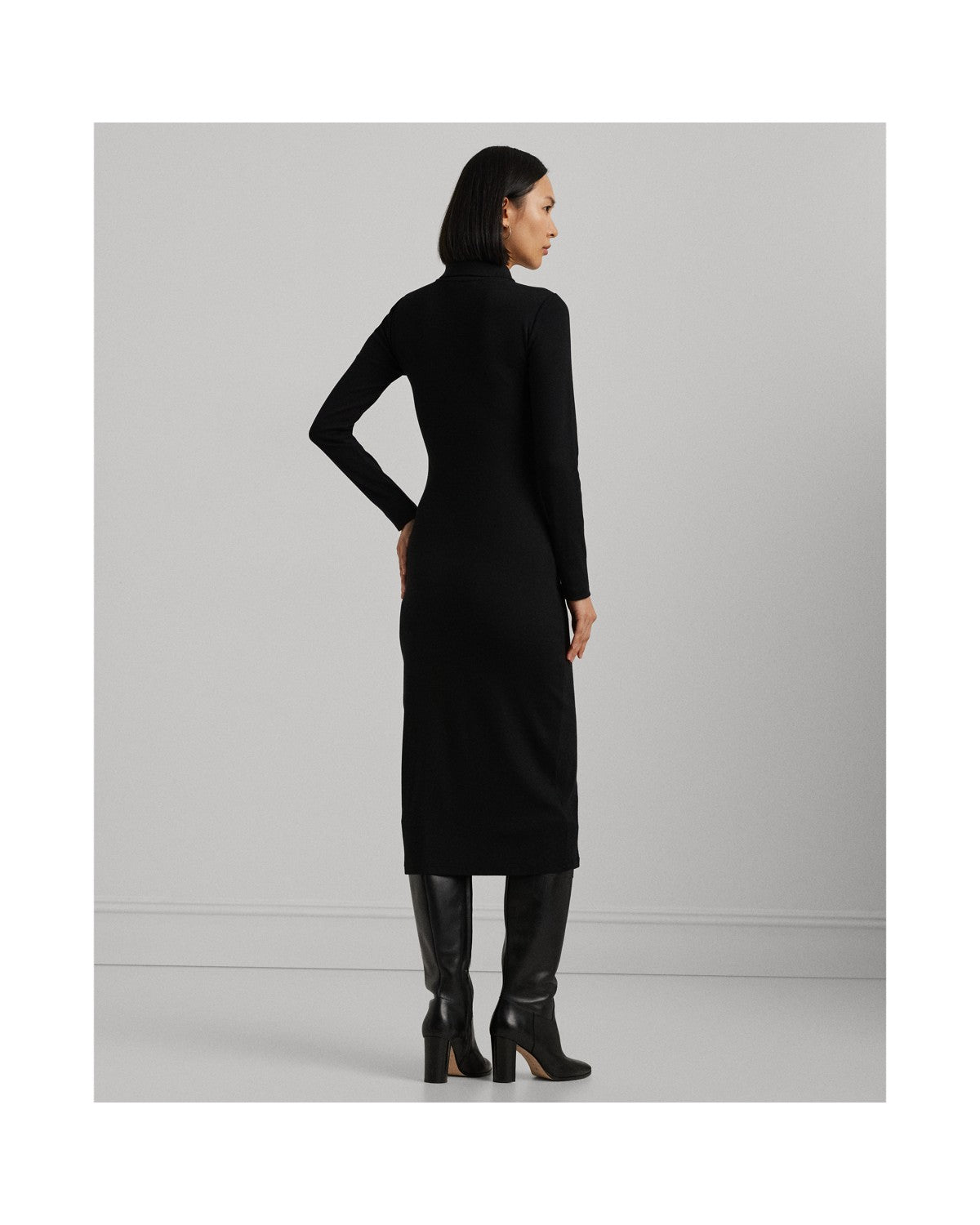 Rib-Knit Cotton-Blend Polo Dress