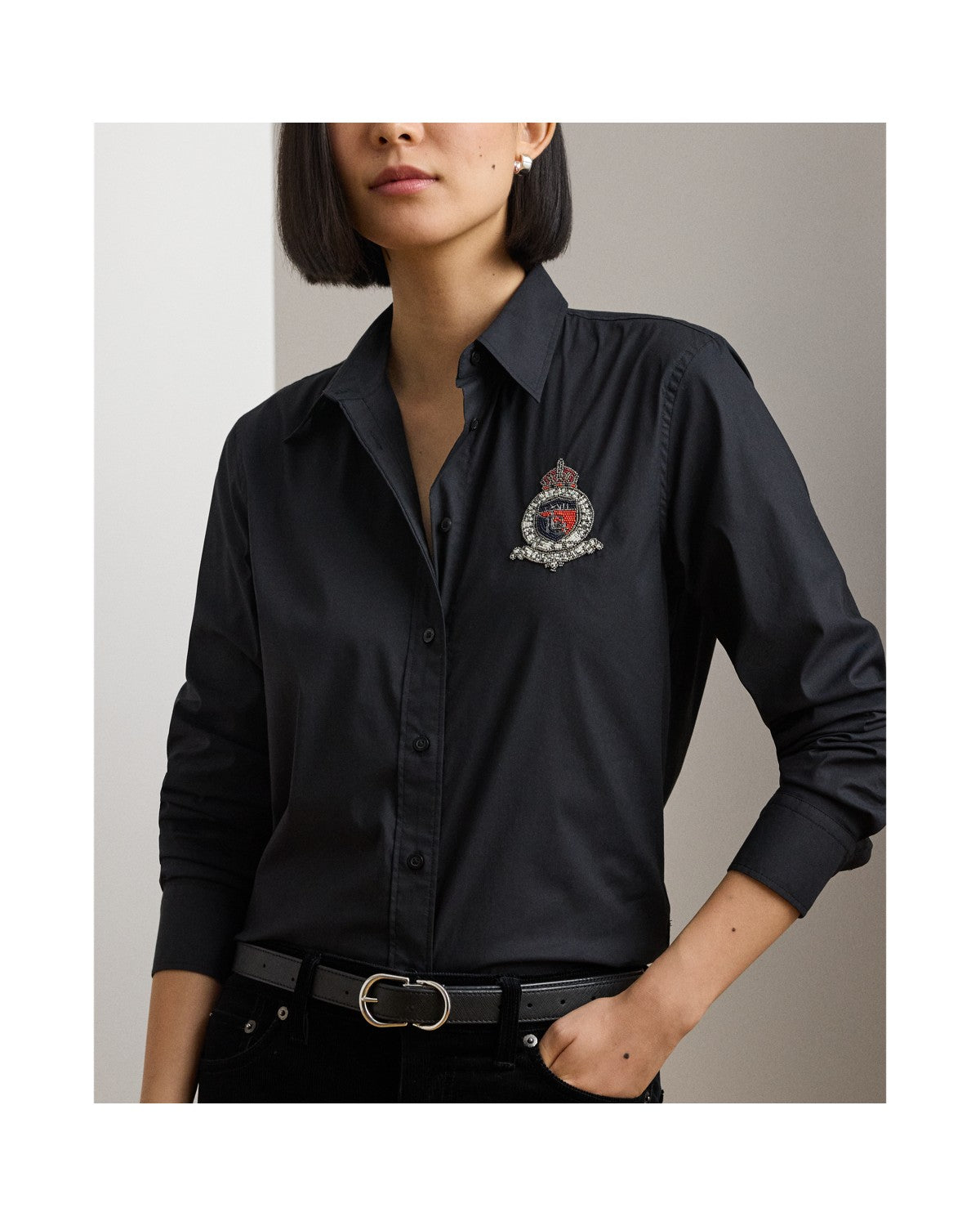 Classic Fit Beaded-Crest Shirt